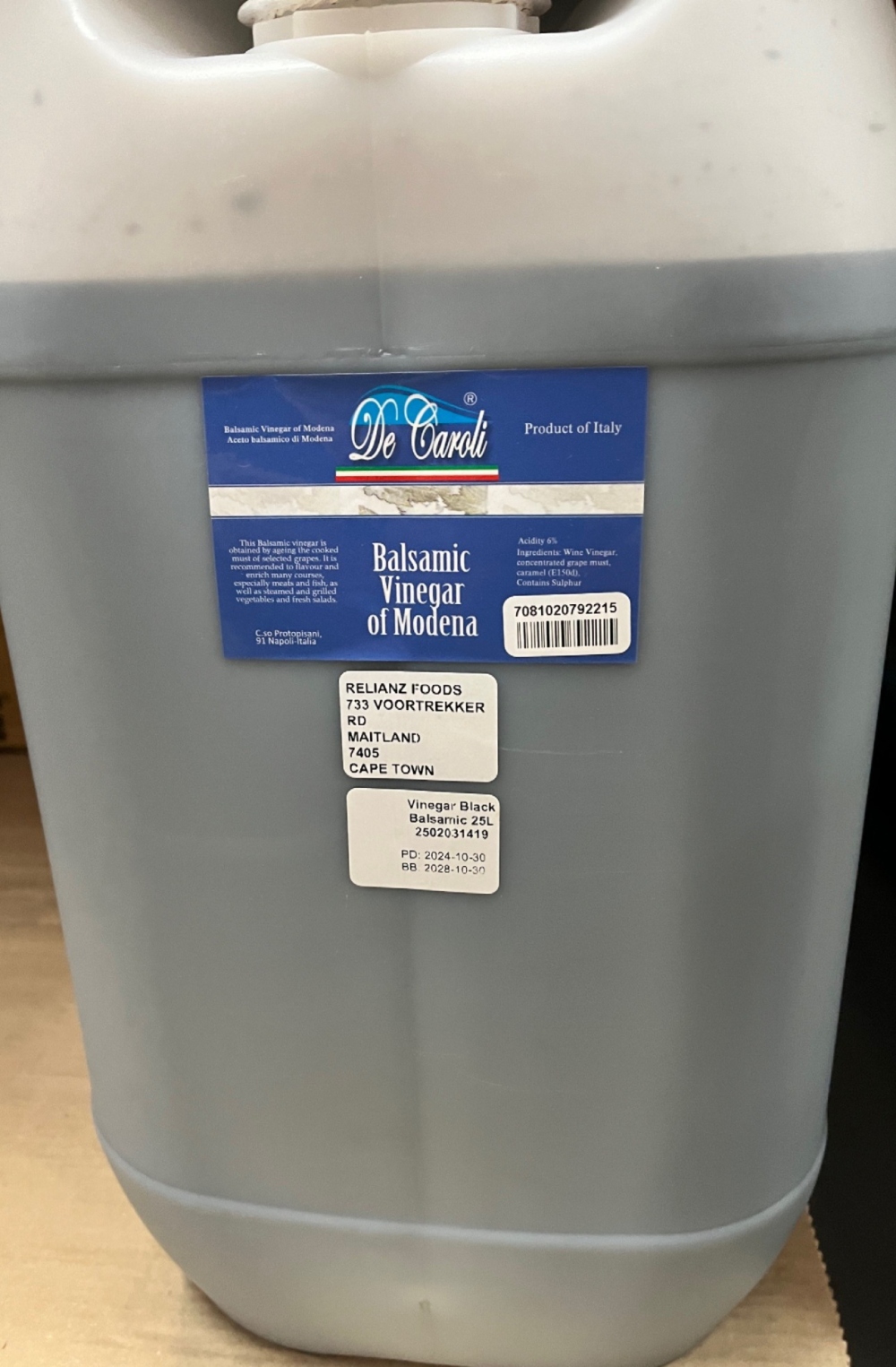 Vinegar Black Balsamic 25L