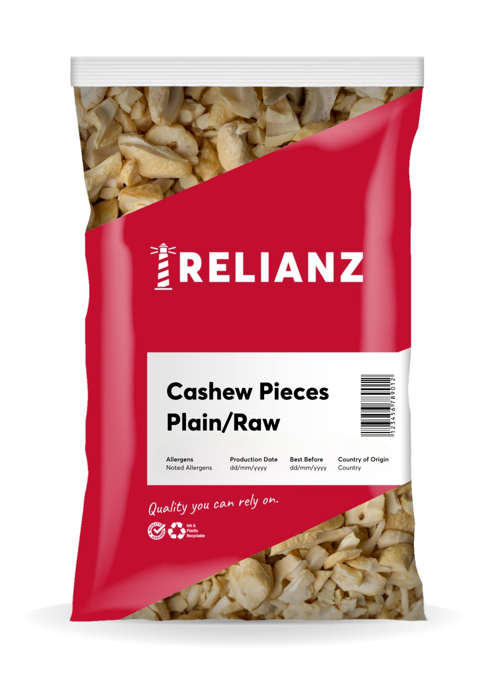Cashew Pieces Plain/Raw 1kg