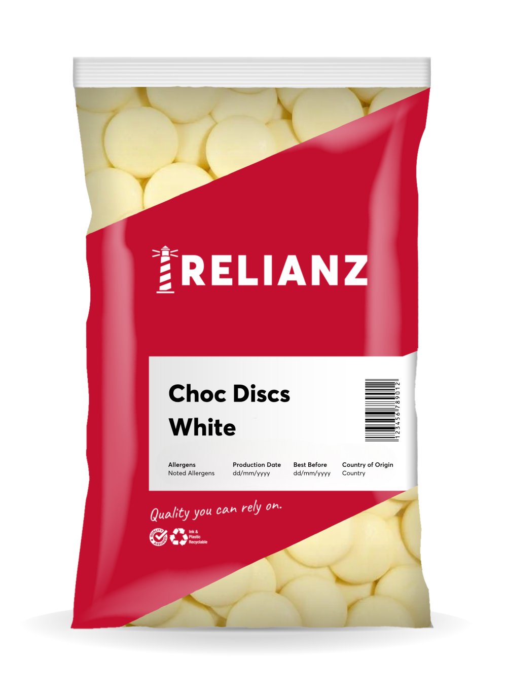 Choc Discs White Coating 1kg